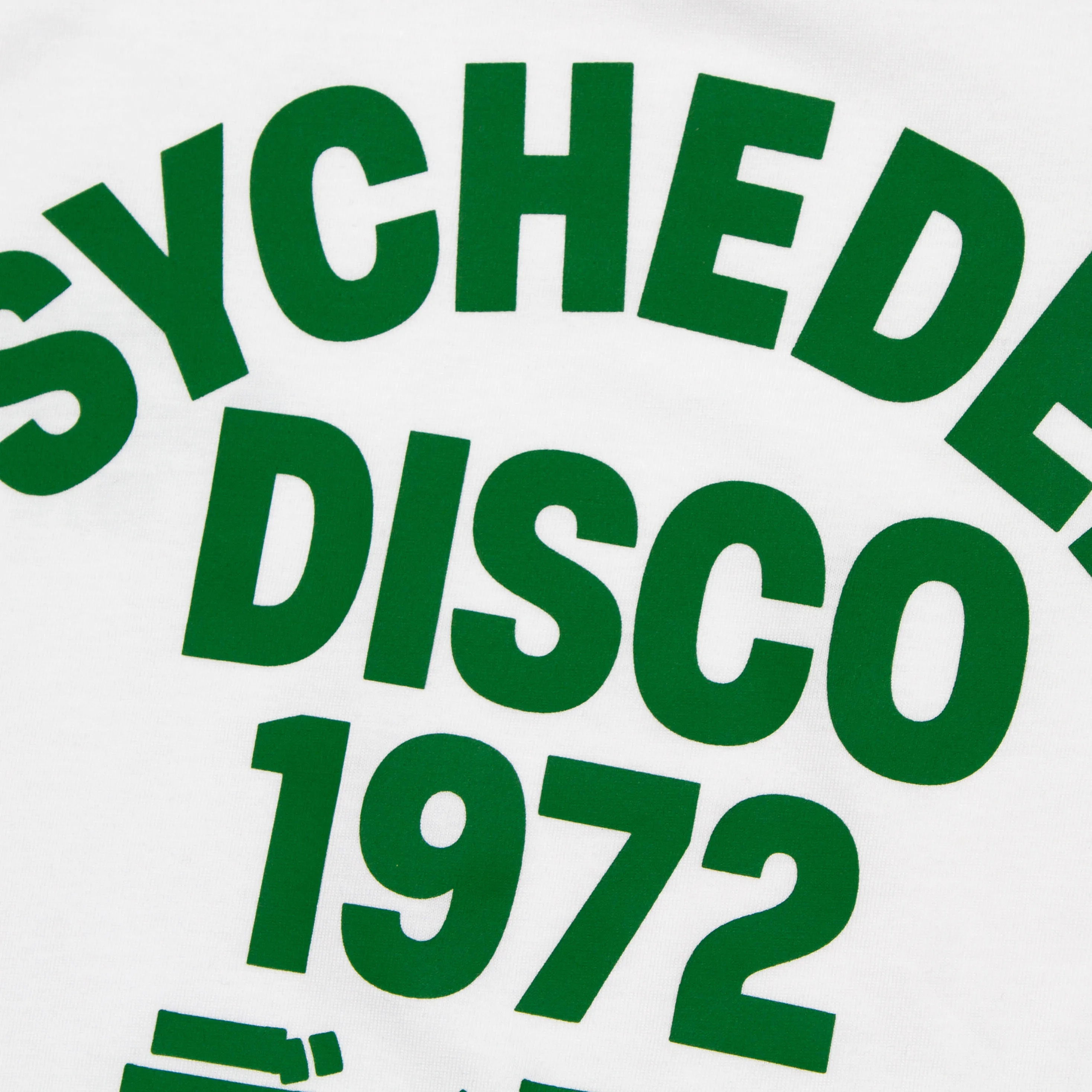 1972 Psychedelic Disco Front Print - Oversized Tshirt - White