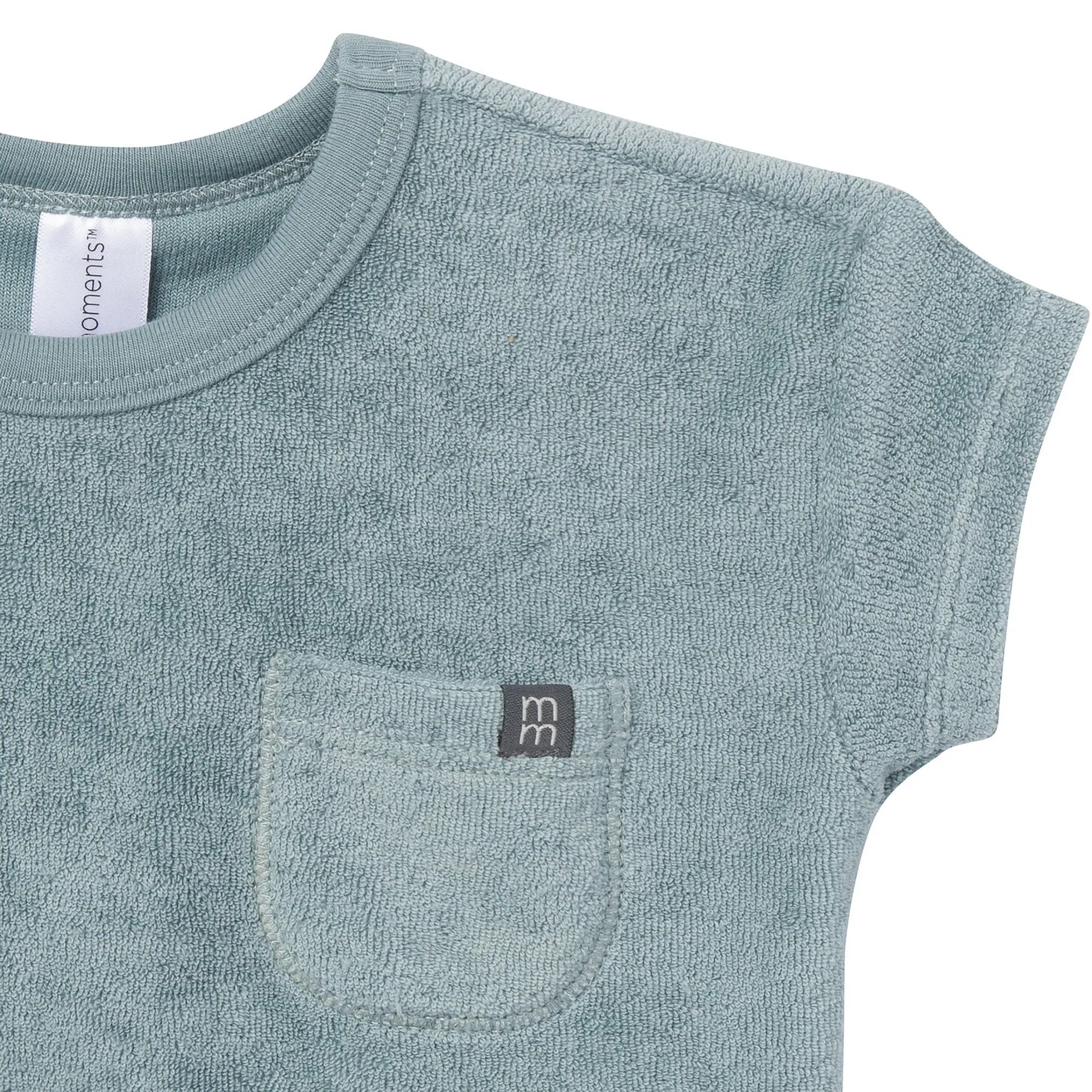 2-Piece Baby Boys Teal Shirt and Shorts Set