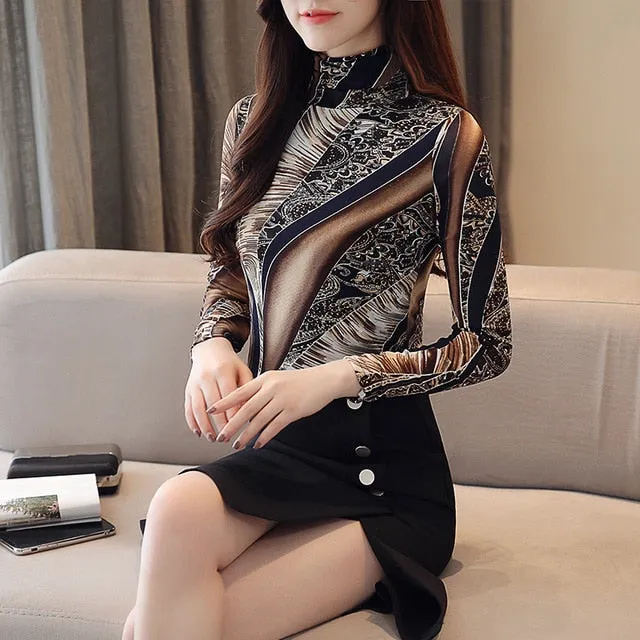 2021 New!!! Women's Blouse Print Lace Long Sleeve Shirt Sizes S - 3XL