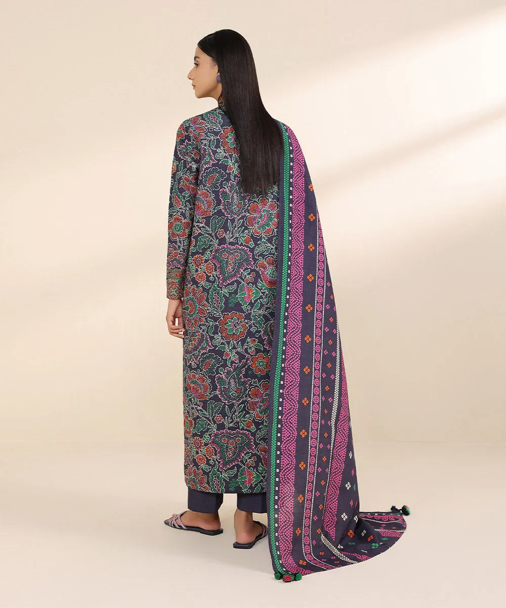 3 Piece - Printed Light Khaddar Suit