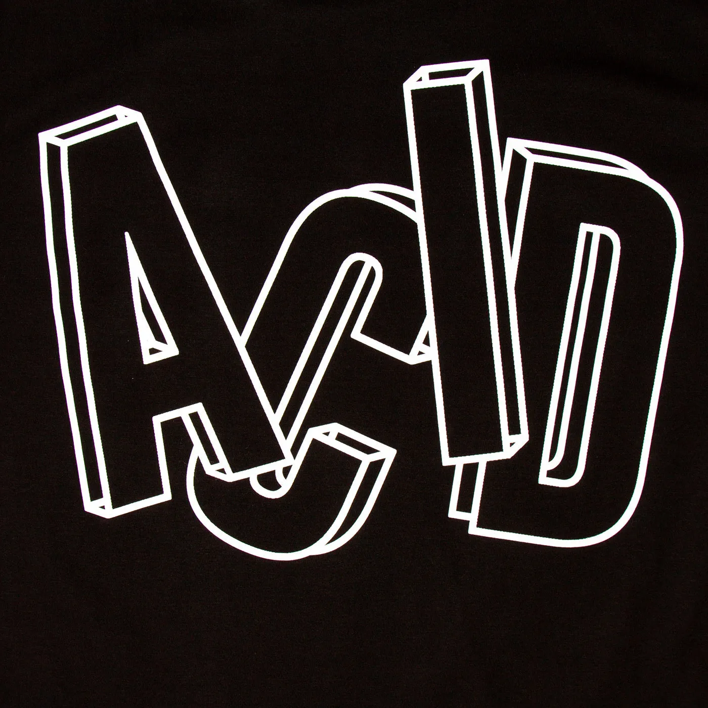 3D Acid Letter Front Print - Tshirt - Black