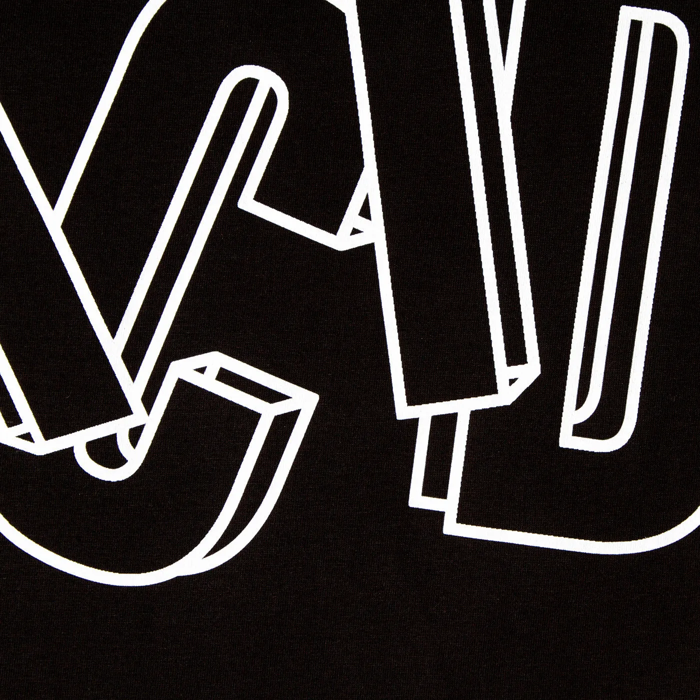 3D Acid Letter Front Print - Tshirt - Black