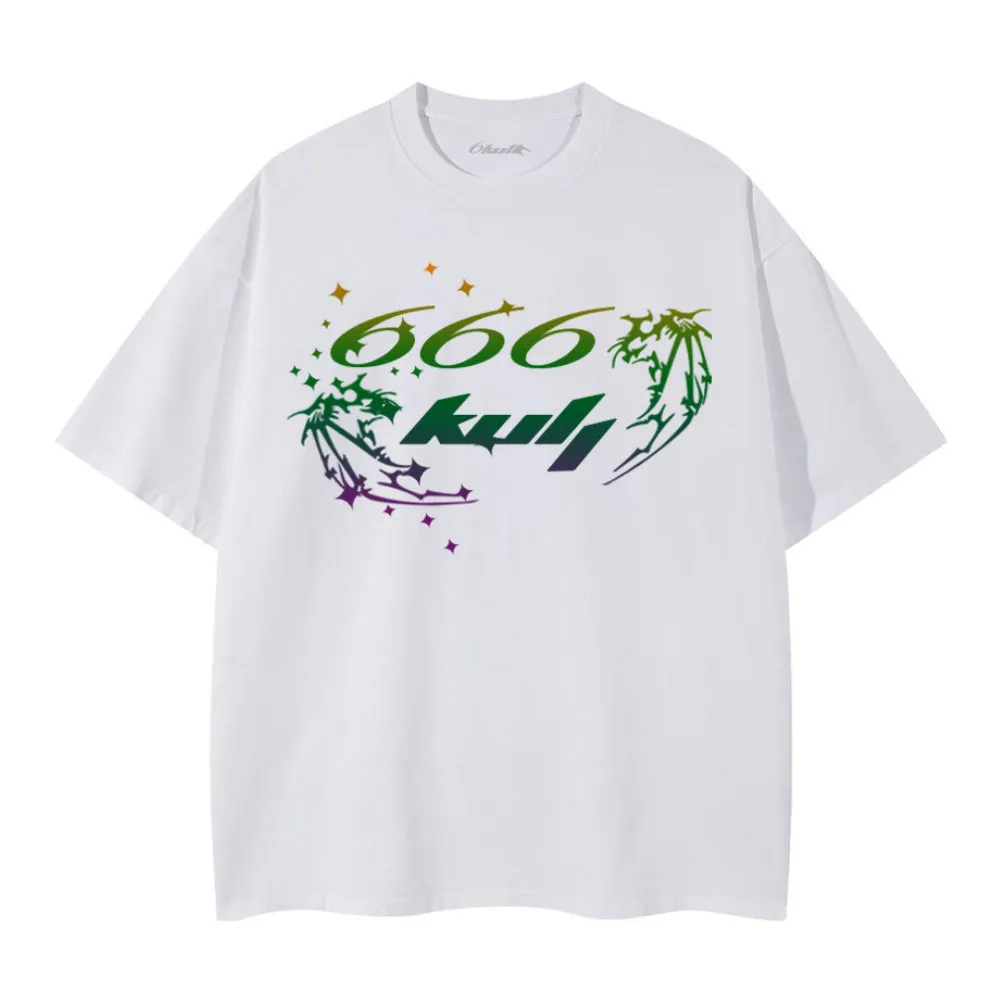 6Kull | Hip Hop Color Contrast Wings T-shirt