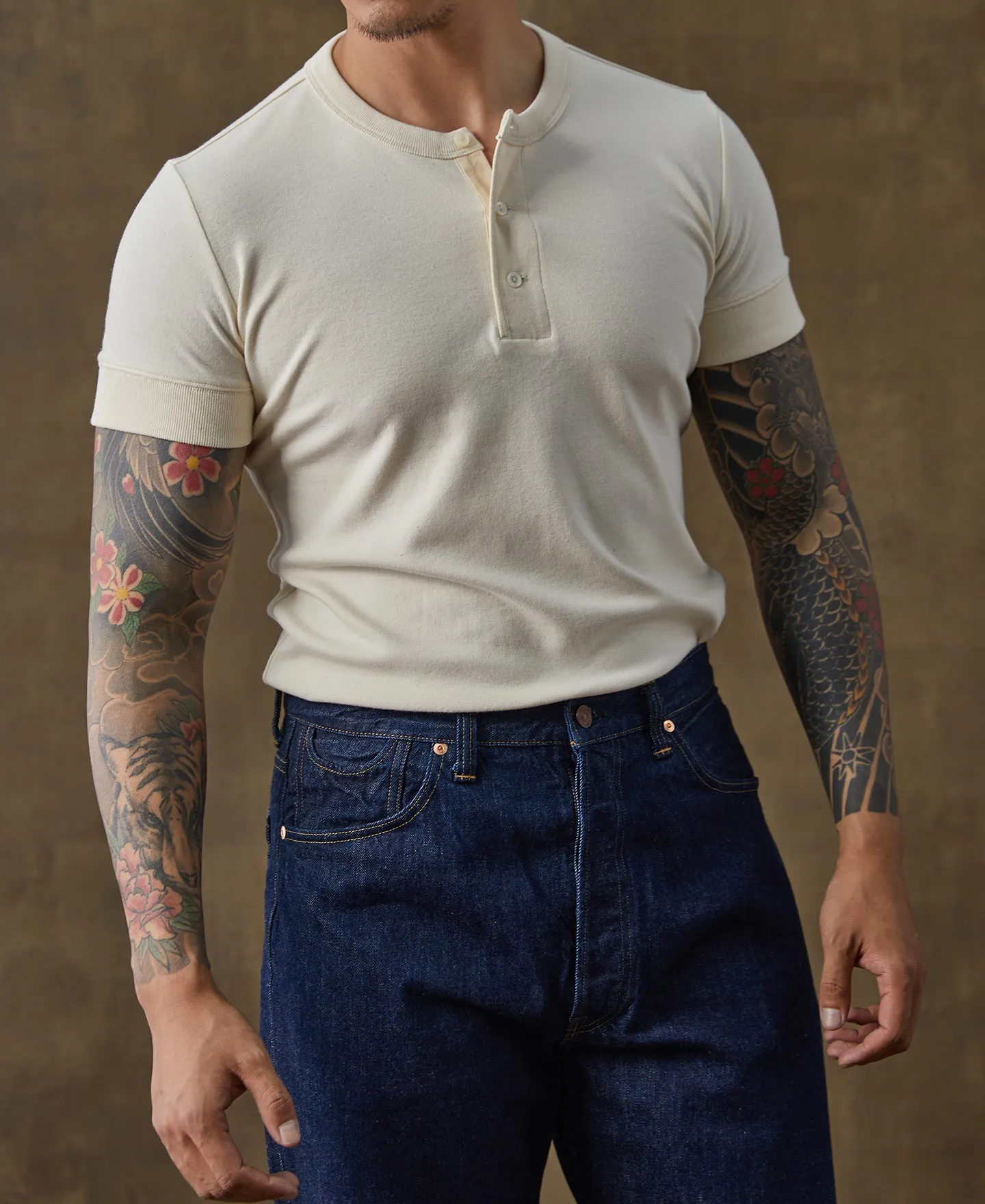 8.5 oz Organic Cotton Henley T-Shirt