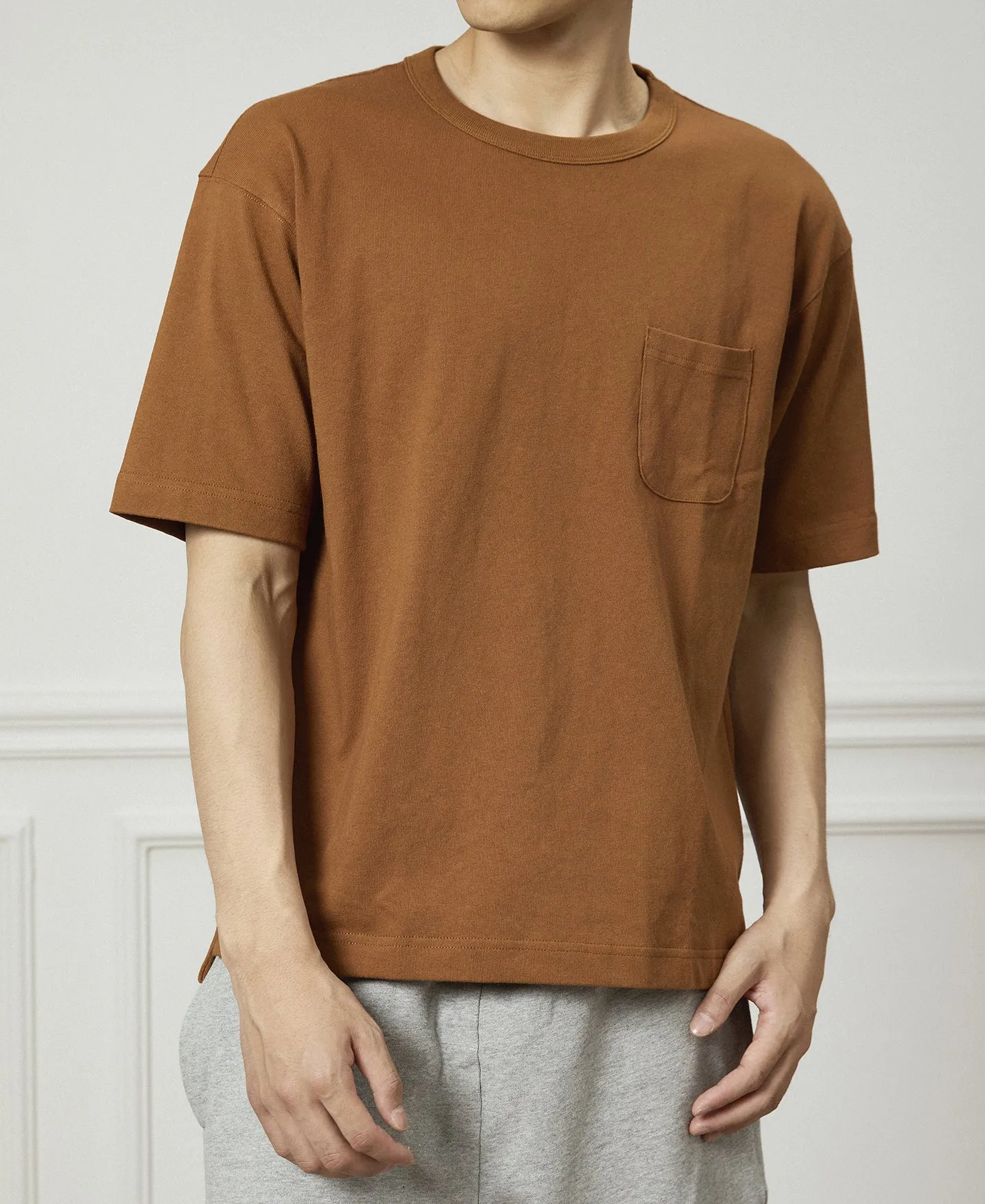 9.8 oz Cotton Classic Pocket T-Shirt - Light Brown