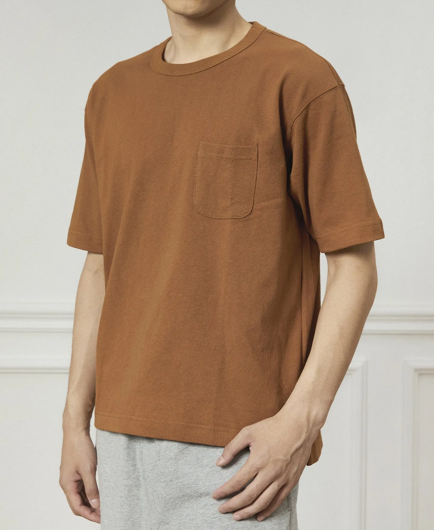 9.8 oz Cotton Classic Pocket T-Shirt - Light Brown