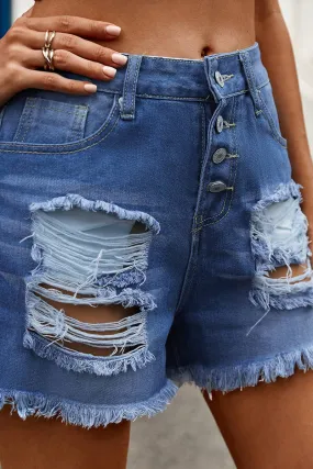 A pair of denim shorts with holes in them_CWBSP0252