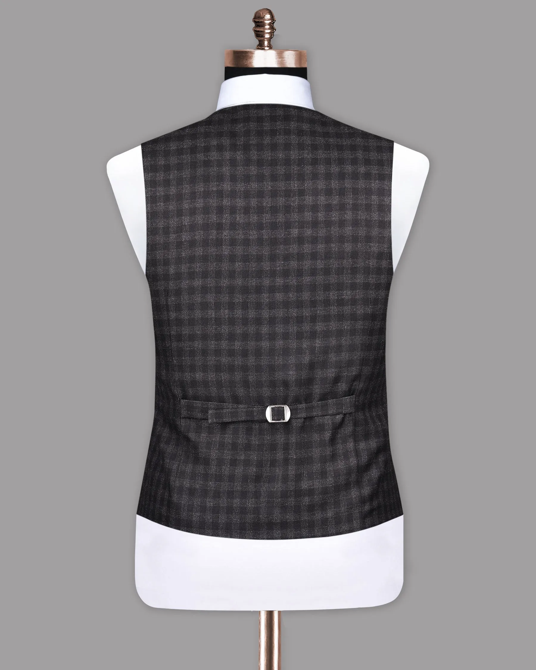 Abbey grey Tonal checked Waistcoat