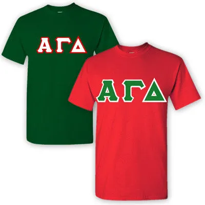 Alpha Gamma Delta Lettered T-Shirt, 2-Pack Bundle Deal - G500 (2) - TWILL