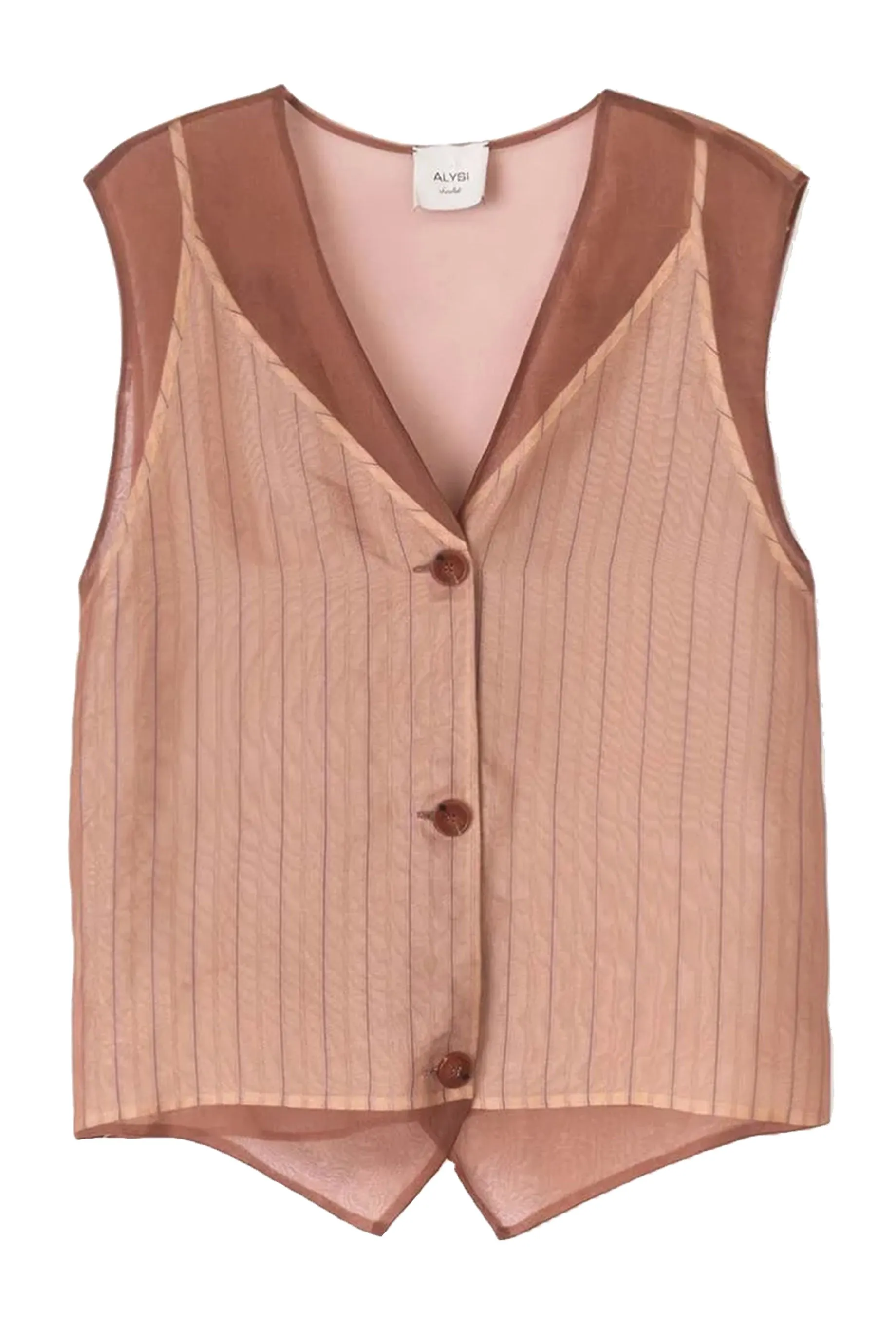 Alysi Organza Gilet - Chocolate