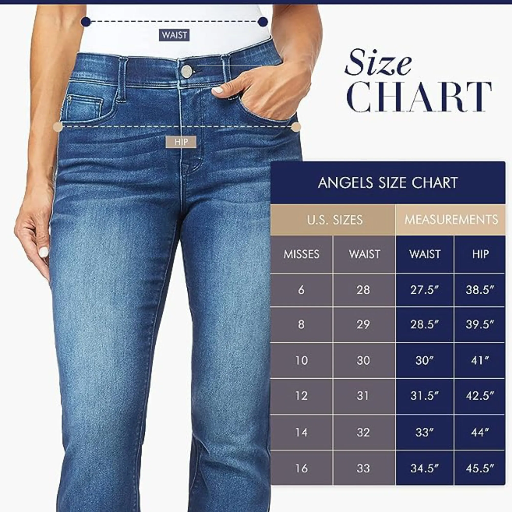 Angels Forever Young Women's High Rise Tummy Tech Curvy Skinny Ankle Jeans