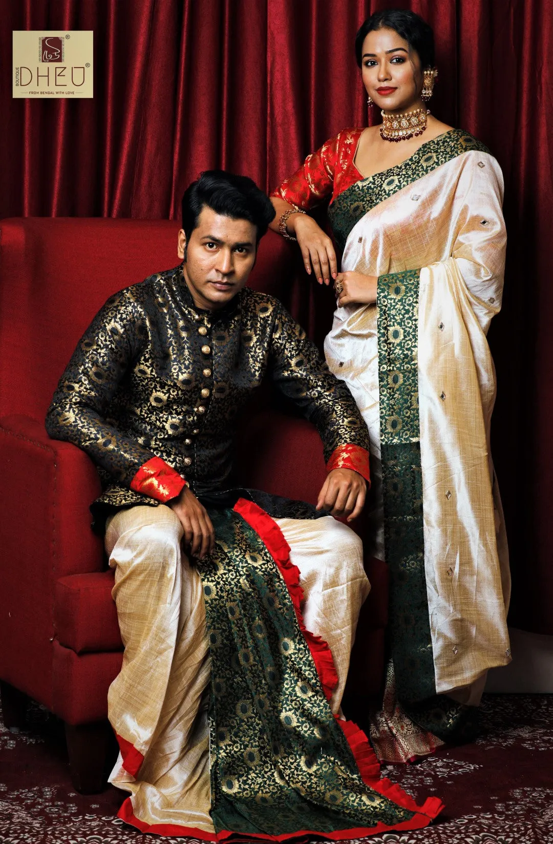 Anirban & Sohini Signature- Kurta-Saree Couple set