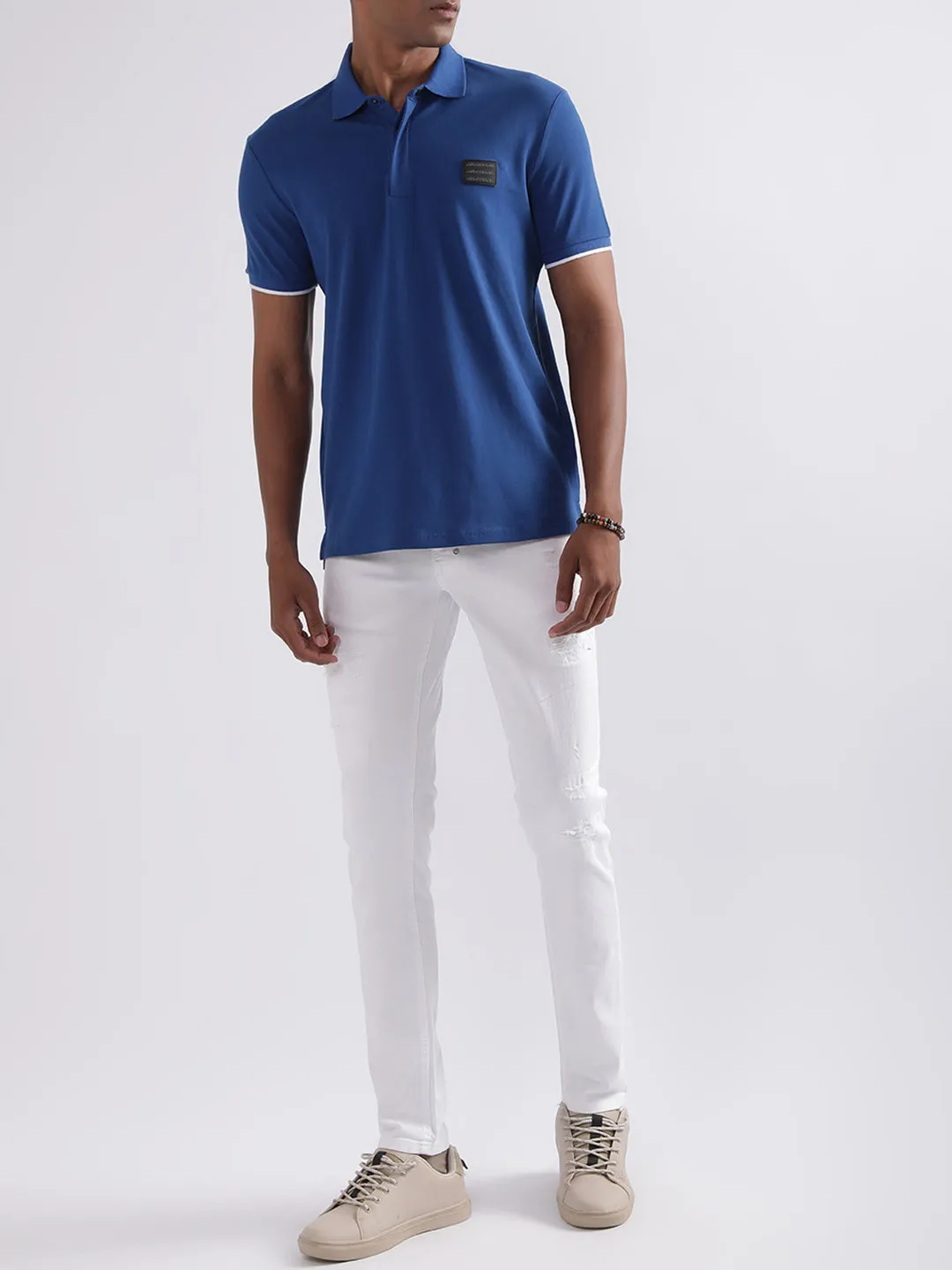 Antony Morato Blue Slim Fit Polo T-Shirt