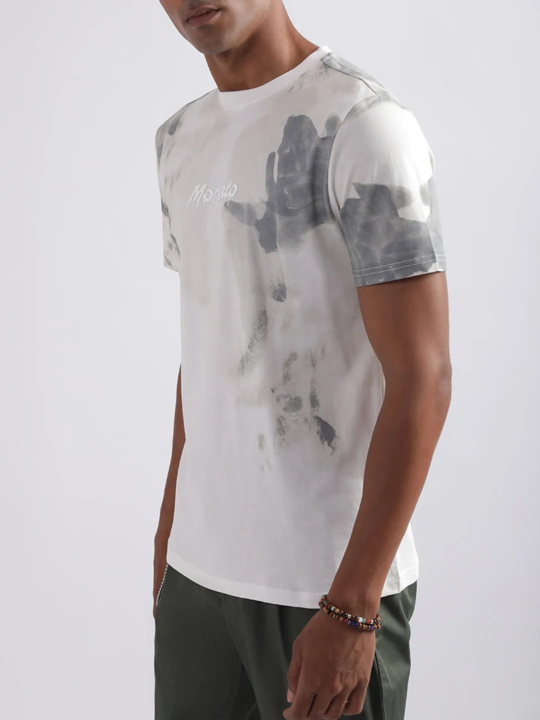 Antony Morato White Printed Regular Fit T-Shirt