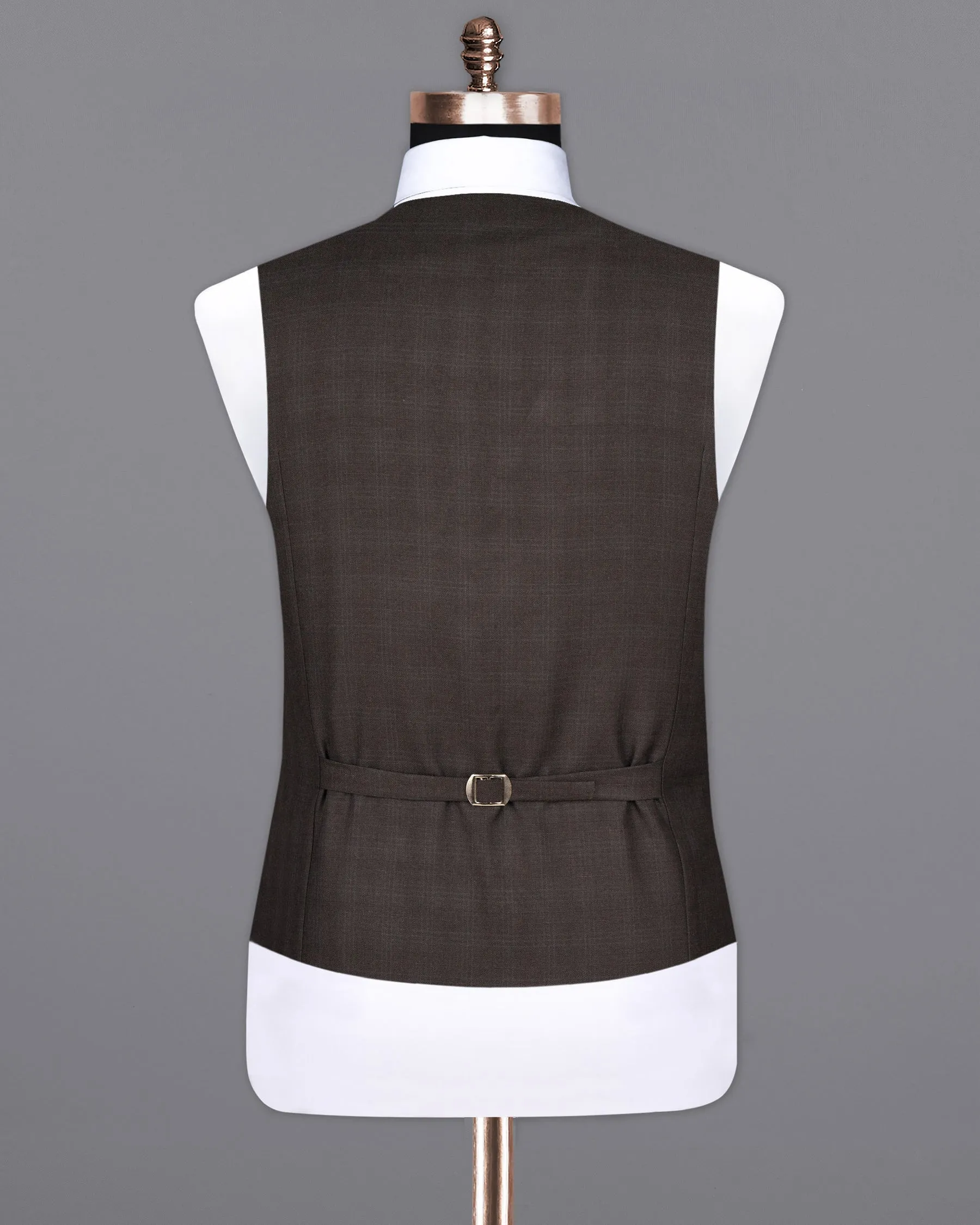 Armadillo Brown subtle windowpane Wool Rich Waistcoat