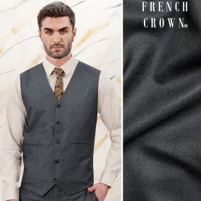 Arsenic Grey Wool Rich Waistcoat