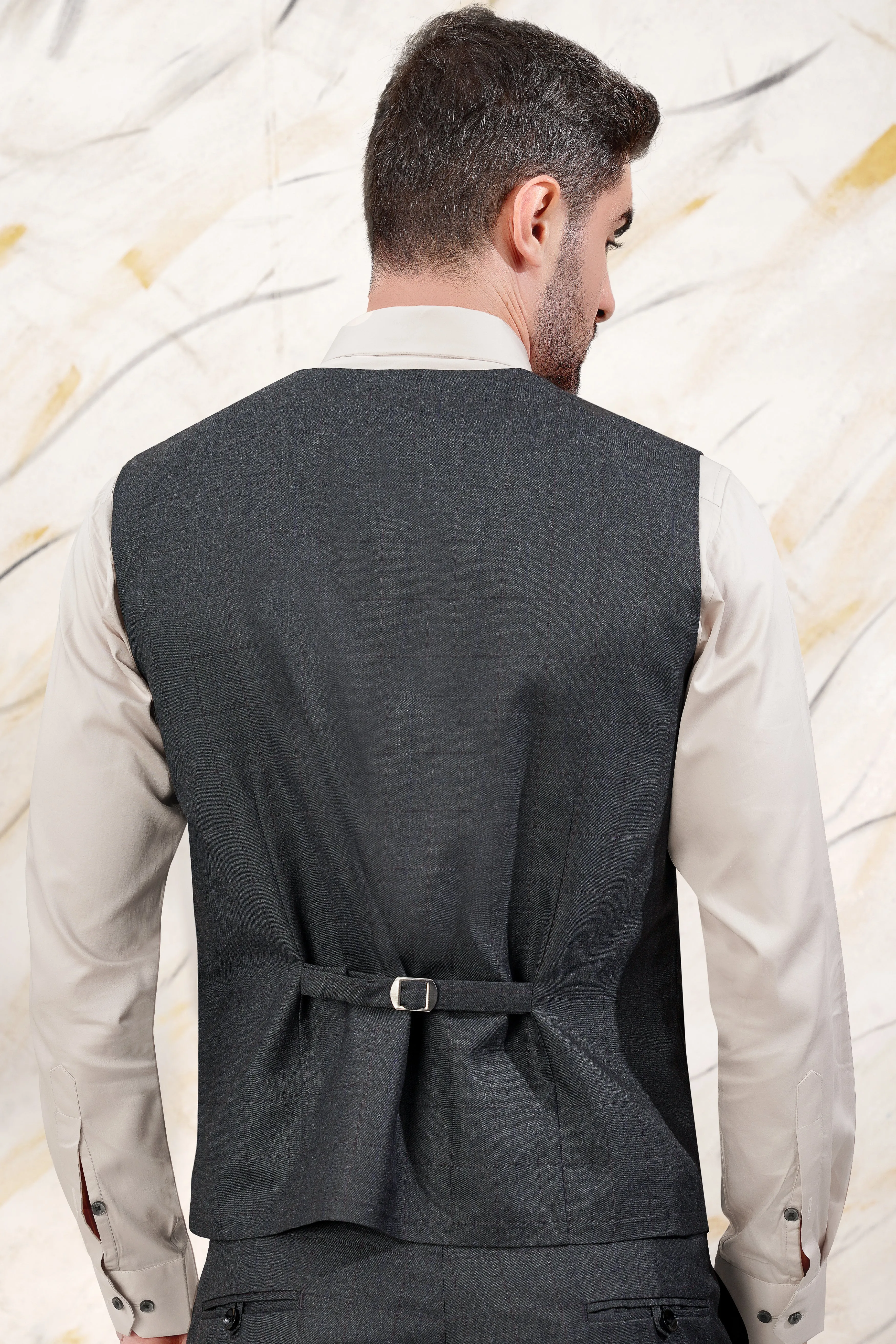 Arsenic Grey Wool Rich Waistcoat