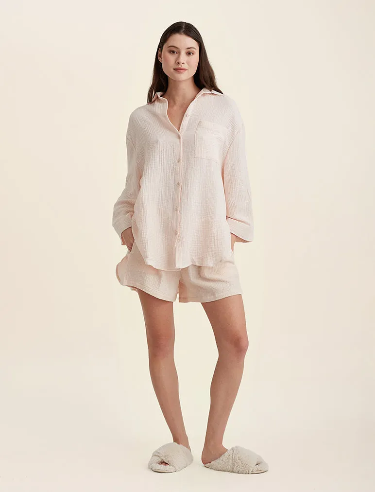 Ashley Textured Cotton Oversized Shirt