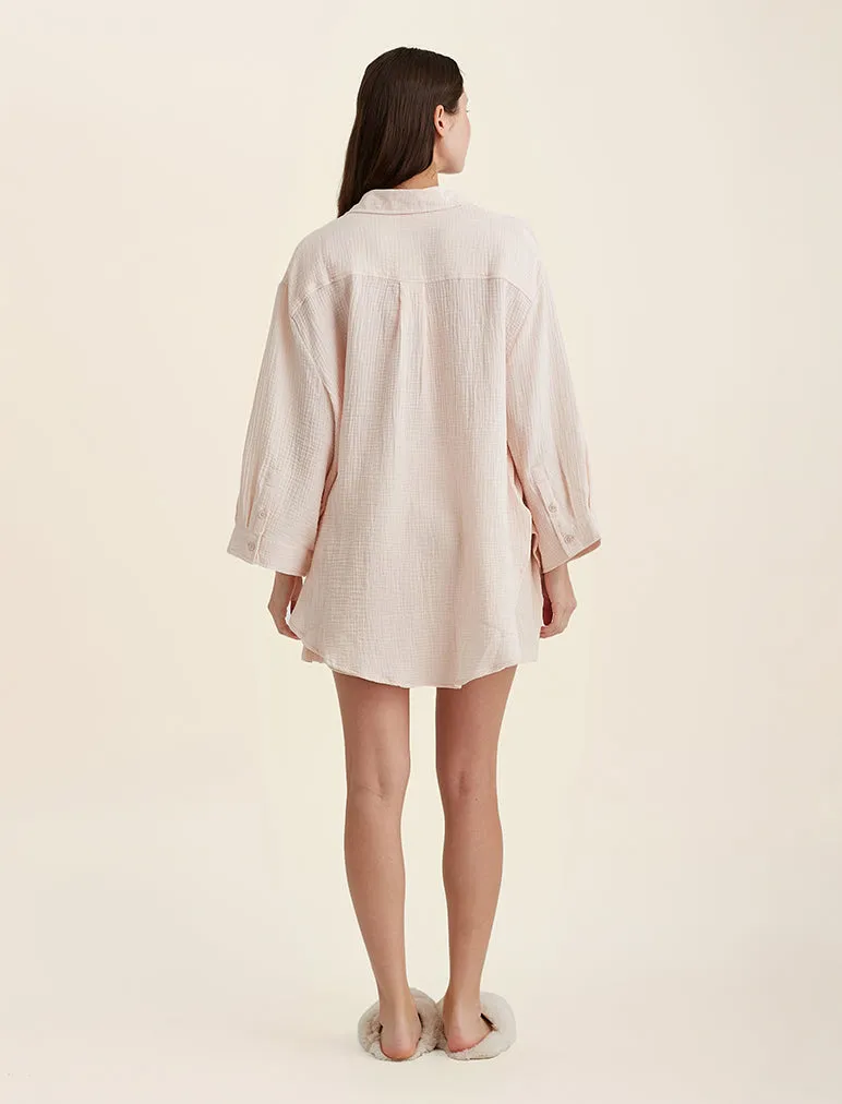 Ashley Textured Cotton Oversized Shirt