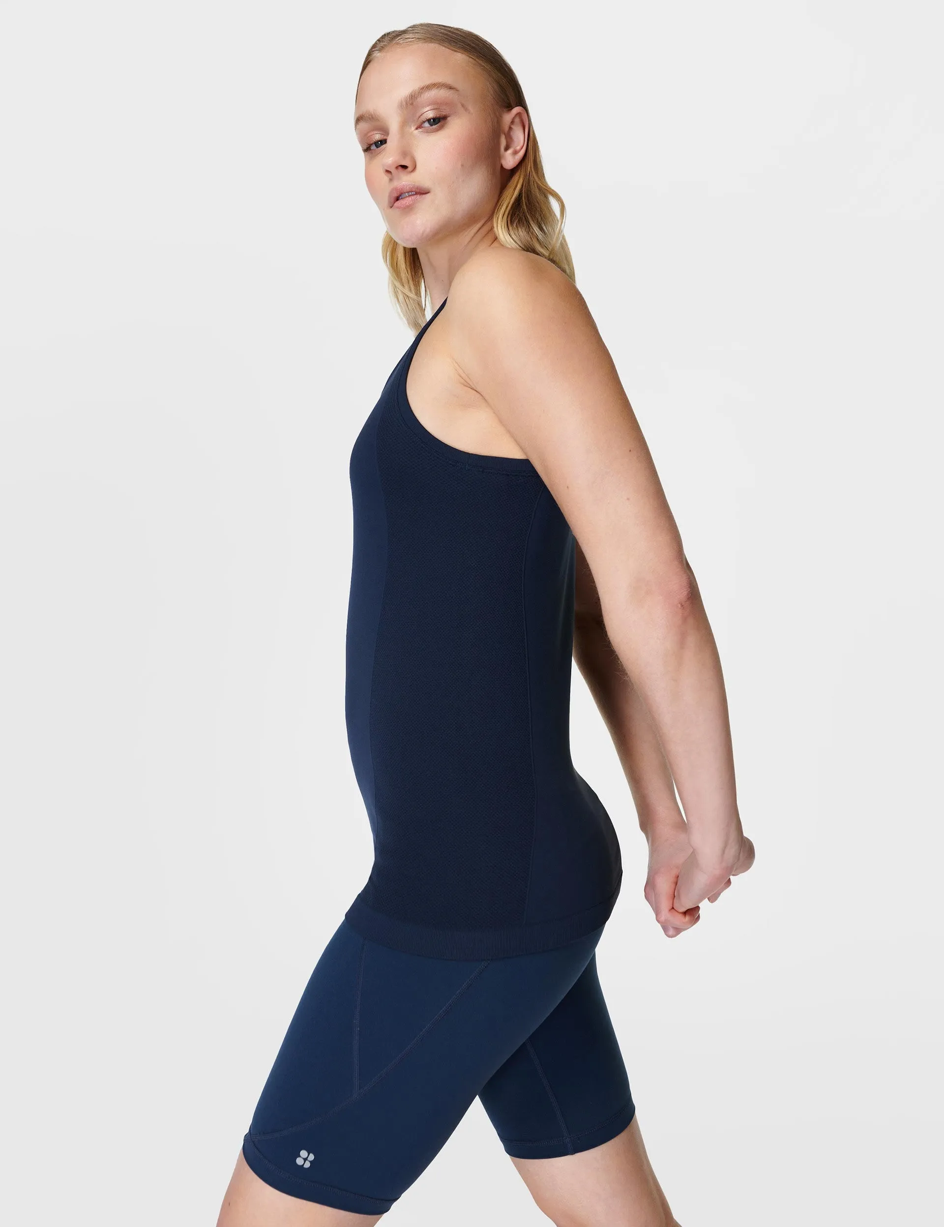 Athlete Seamless Gym Vest - Navy Blue