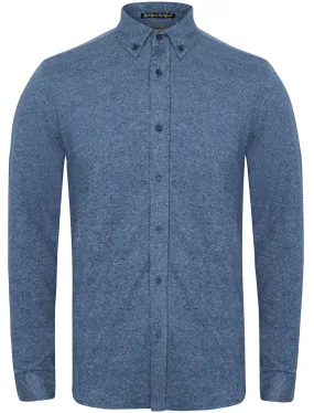 Augusta Long Sleeve Jersey Shirt in Mid Blue - Tokyo Laundry