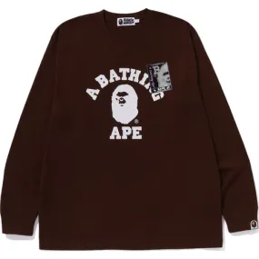 Bape Mad Face College LS Tee Relaxed Fit Brown