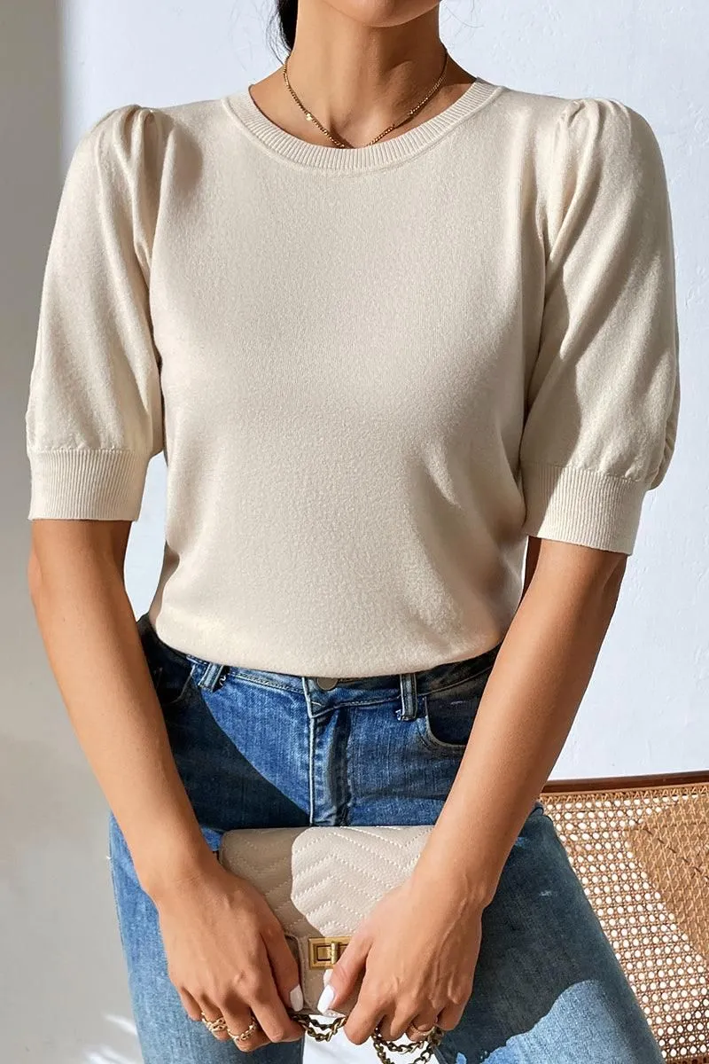 BASIC DAILY SHORT SLEEVE CASUAL TOP