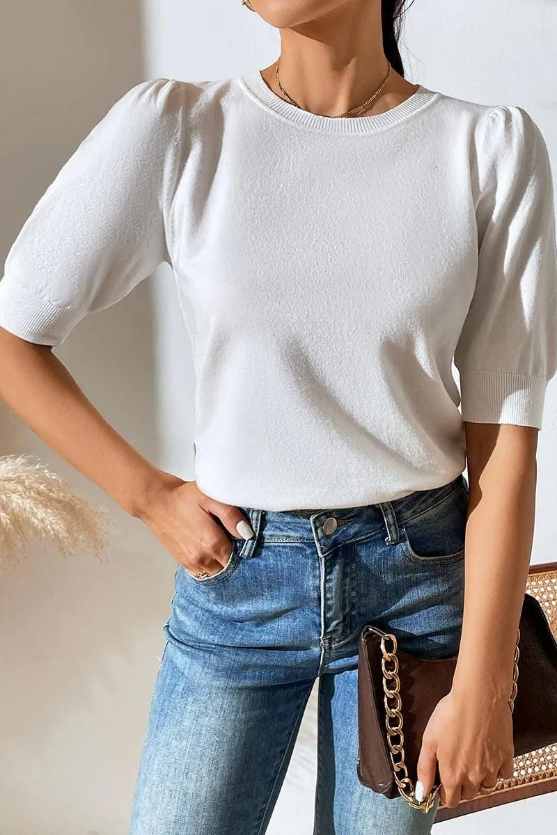 BASIC DAILY SHORT SLEEVE CASUAL TOP