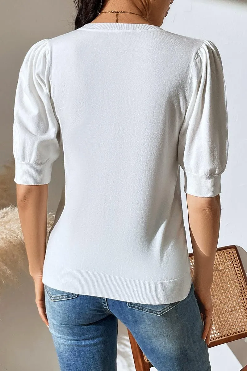 BASIC DAILY SHORT SLEEVE CASUAL TOP