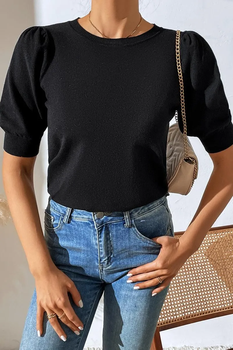 BASIC DAILY SHORT SLEEVE CASUAL TOP