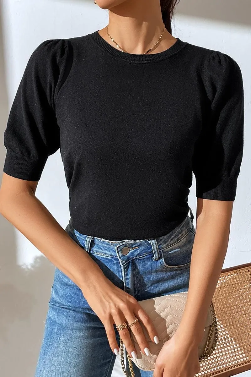 BASIC DAILY SHORT SLEEVE CASUAL TOP