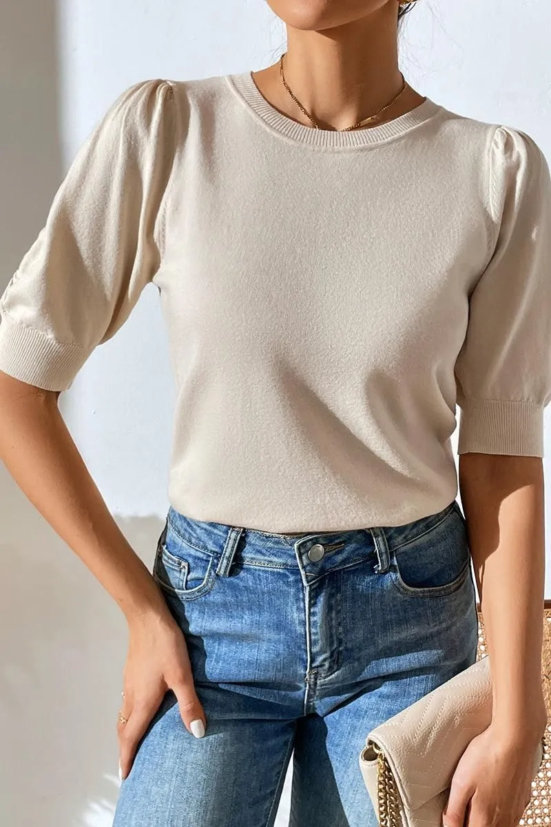 BASIC DAILY SHORT SLEEVE CASUAL TOP