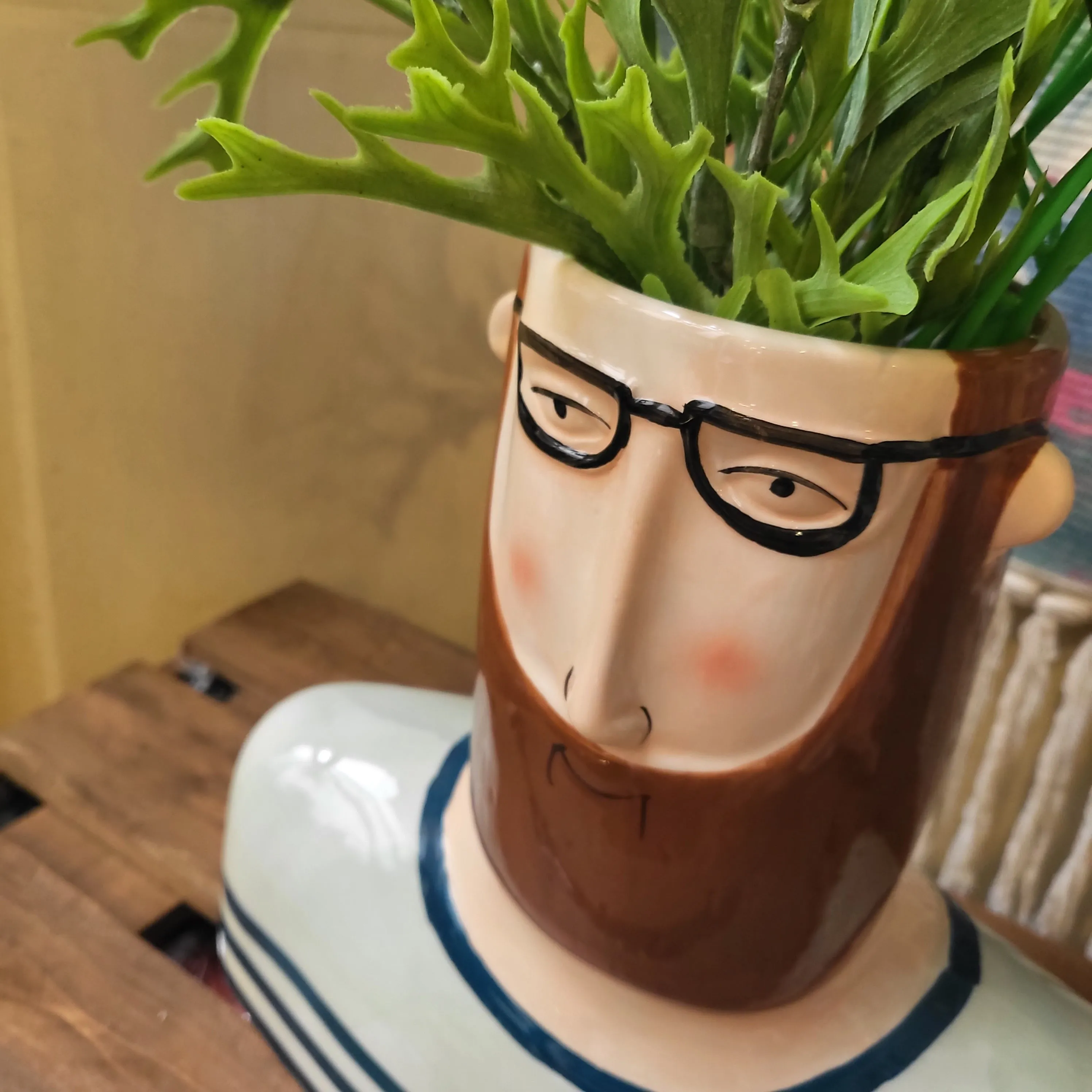 Bearded Guy Ceramic Vase