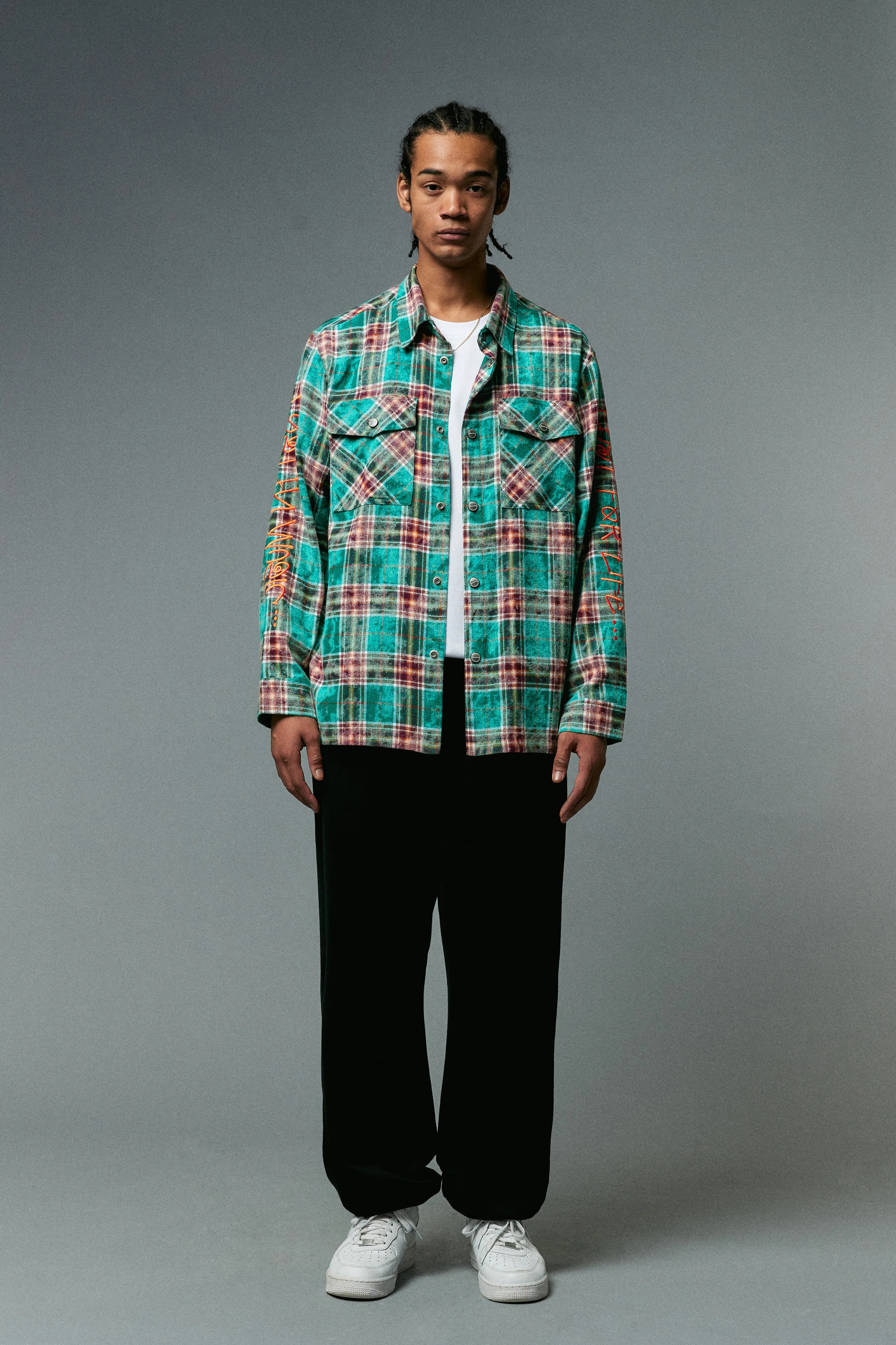 BEASTER Washed Haze Plaid Shirt