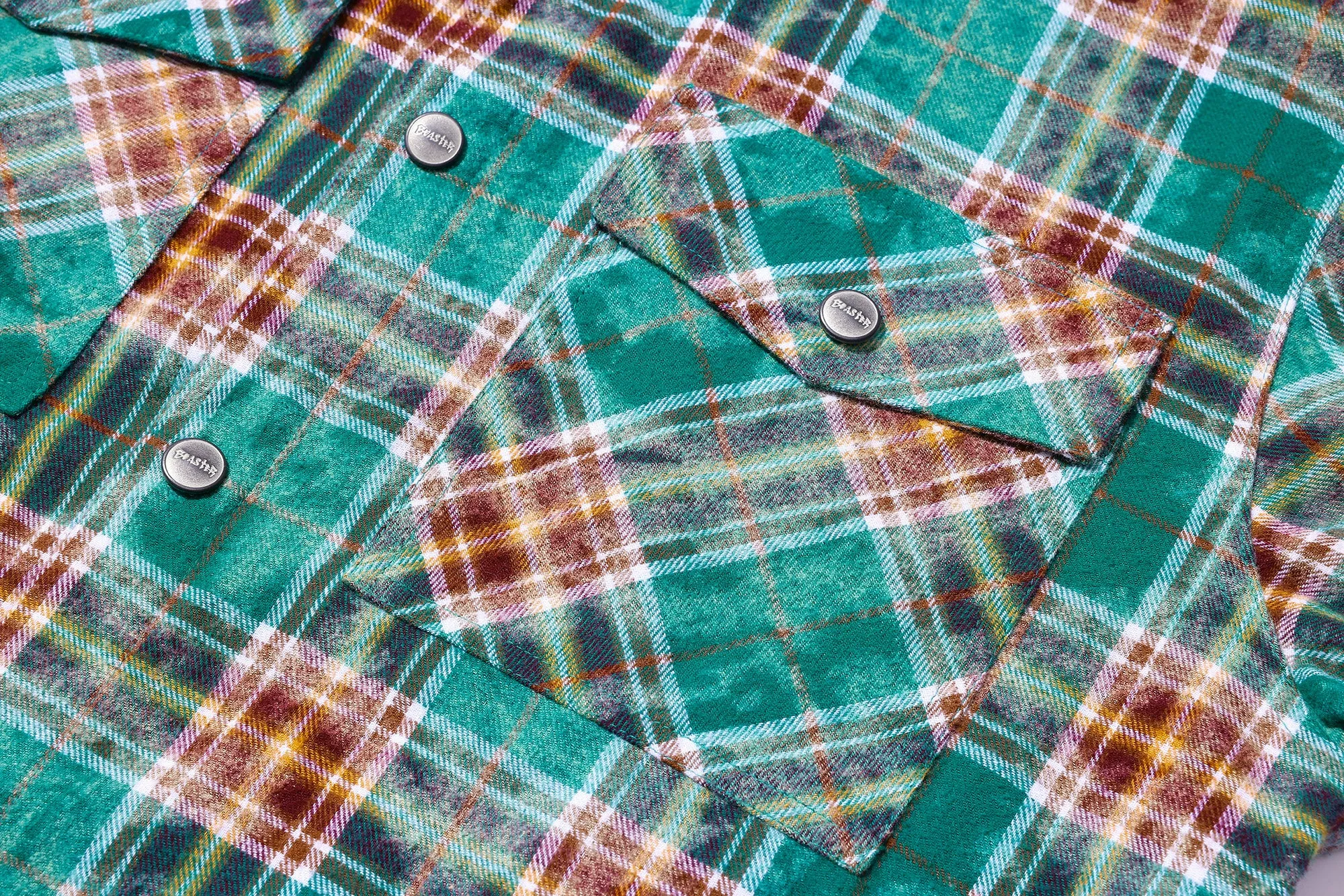 BEASTER Washed Haze Plaid Shirt