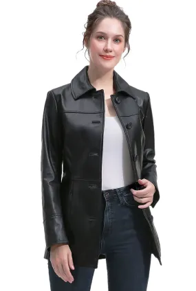 BGSD Women Sofia Lambskin Leather Coat