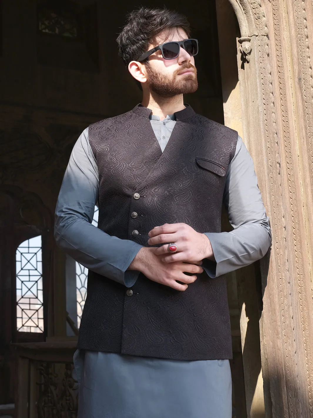 Black Blended Waistcoat - AL-WC-301