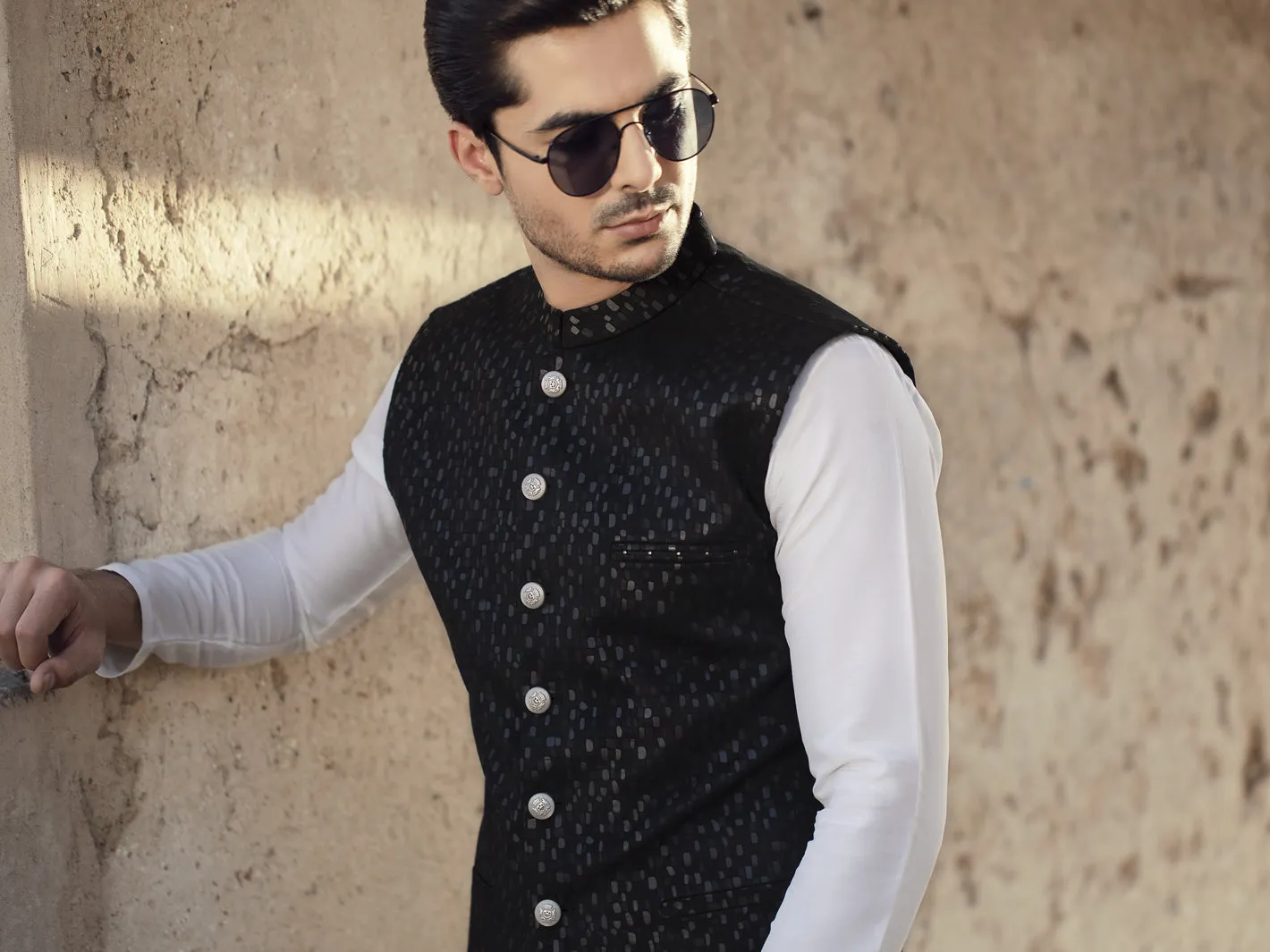 Black Blended Waistcoat - AL-WC-320