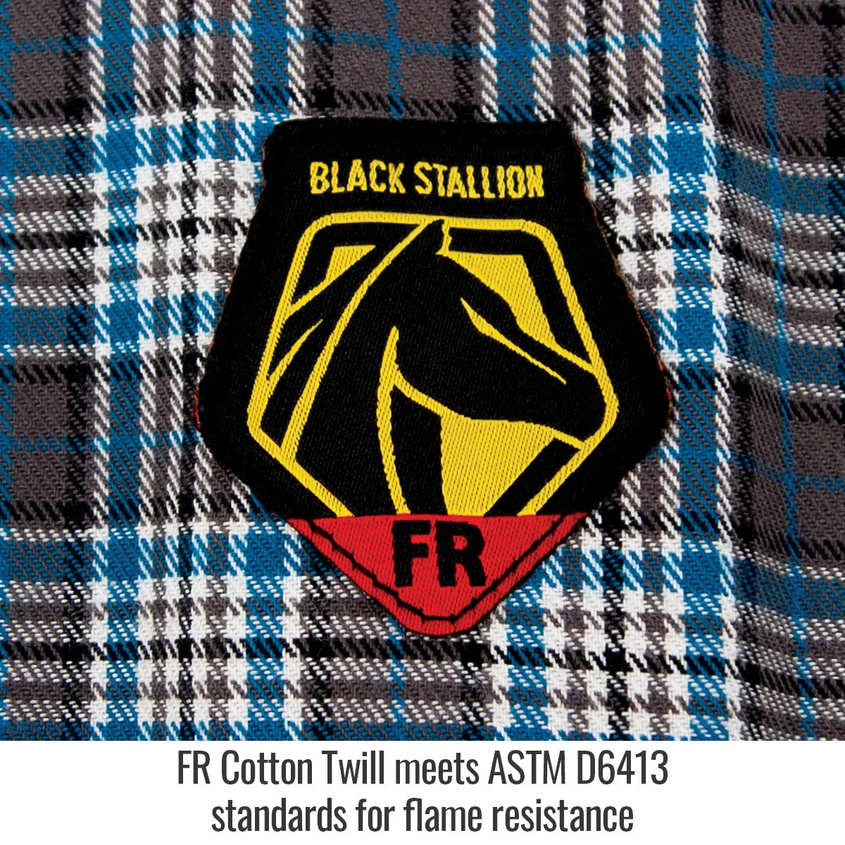 Black Stallion FR Cotton Work Shirt Gray Plaid - FS9-PGY