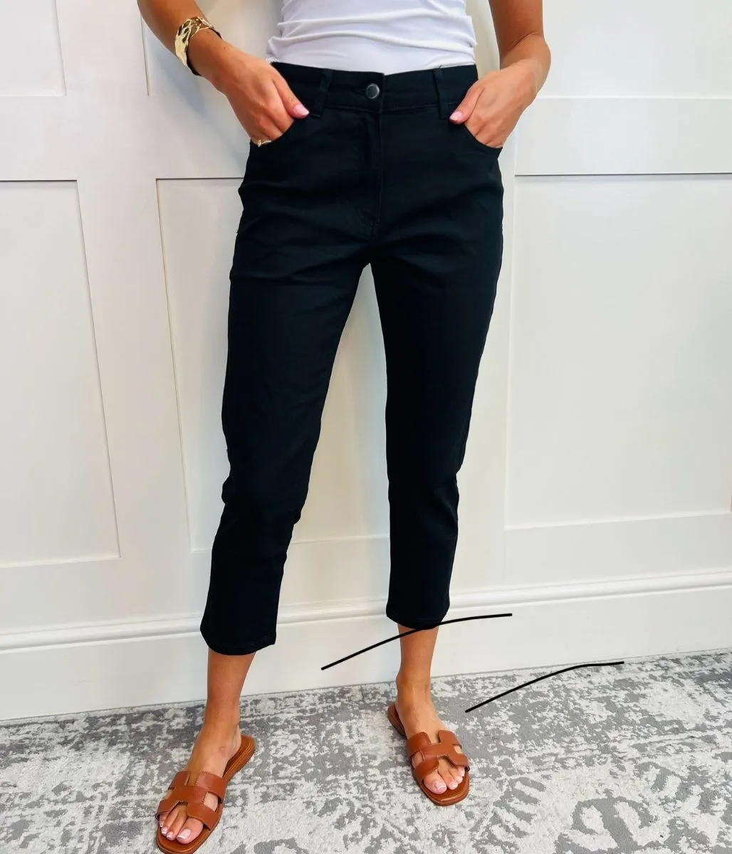 Black Susie Slim Leg Crop Jean