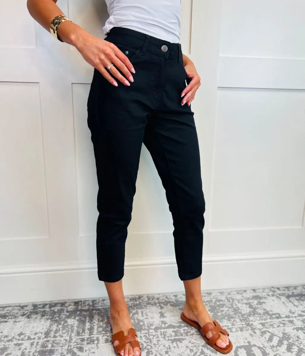 Black Susie Slim Leg Crop Jean