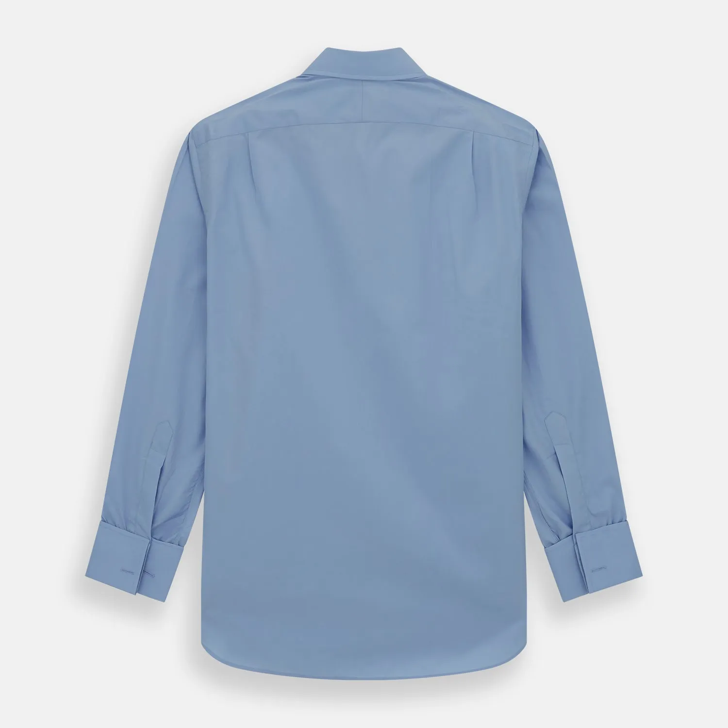 Blue Cotton Shirt with T&A Collar and Double Cuffs