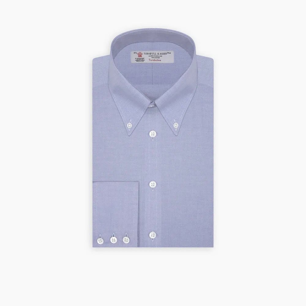 Blue Royal Oxford Cotton Shirt with Button-Down Collar and 3-Button Cuffs