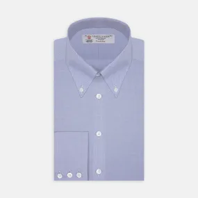 Blue Royal Oxford Cotton Shirt with Button-Down Collar and 3-Button Cuffs