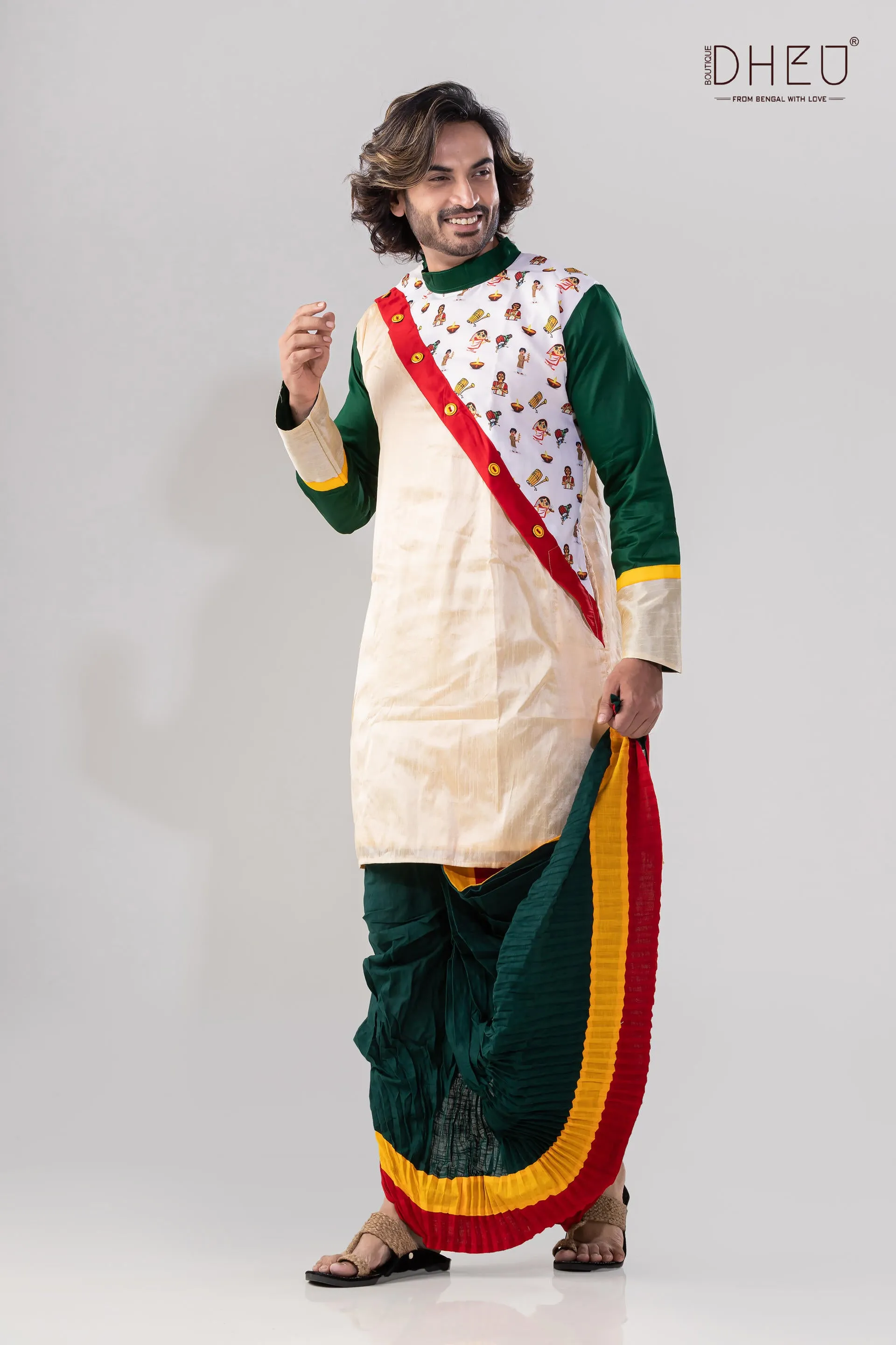 Bolo Dugga Maiki-Mekhela-Kurta Couple Set