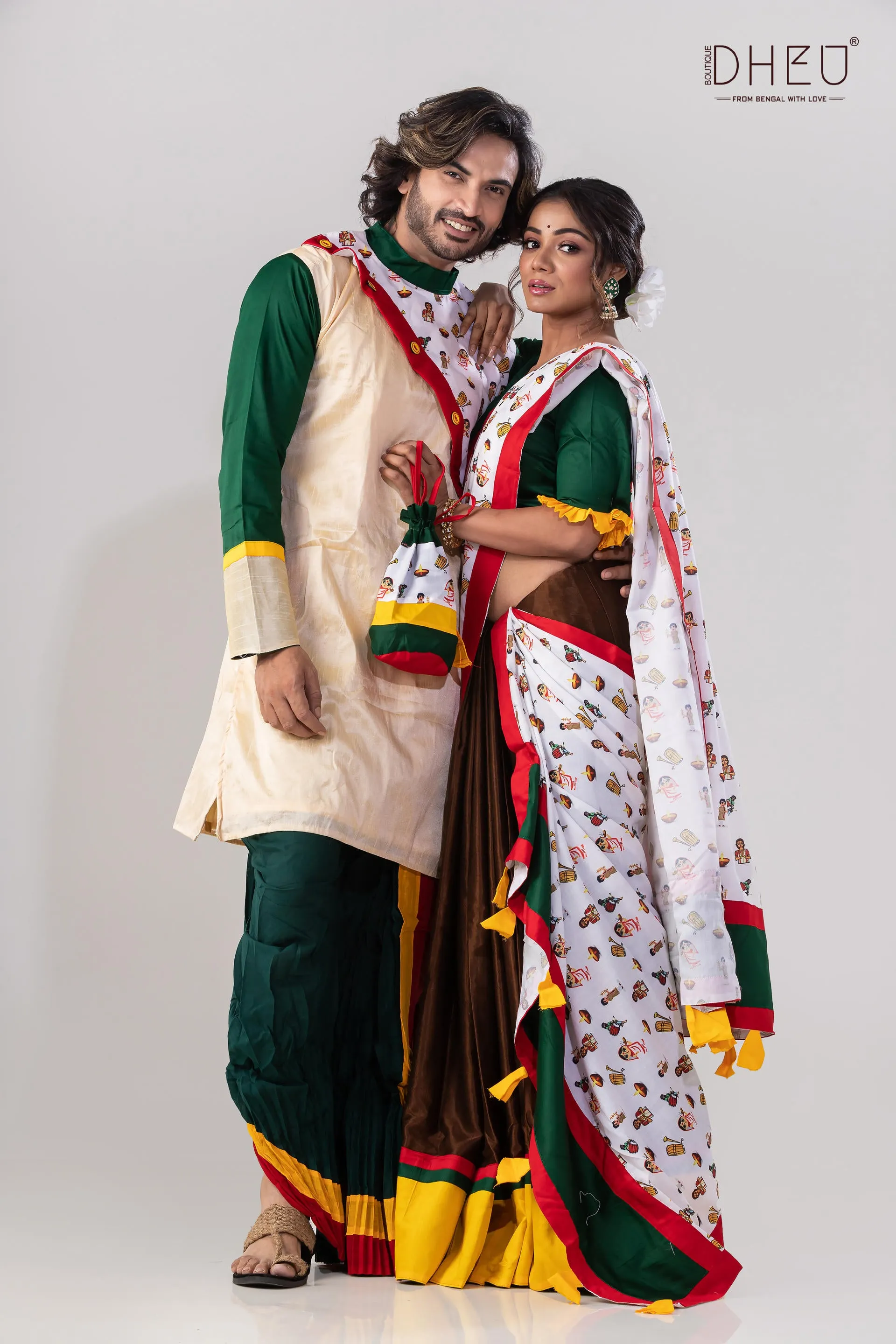 Bolo Dugga Maiki-Mekhela-Kurta Couple Set