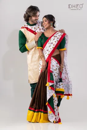 Bolo Dugga Maiki-Mekhela-Kurta Couple Set