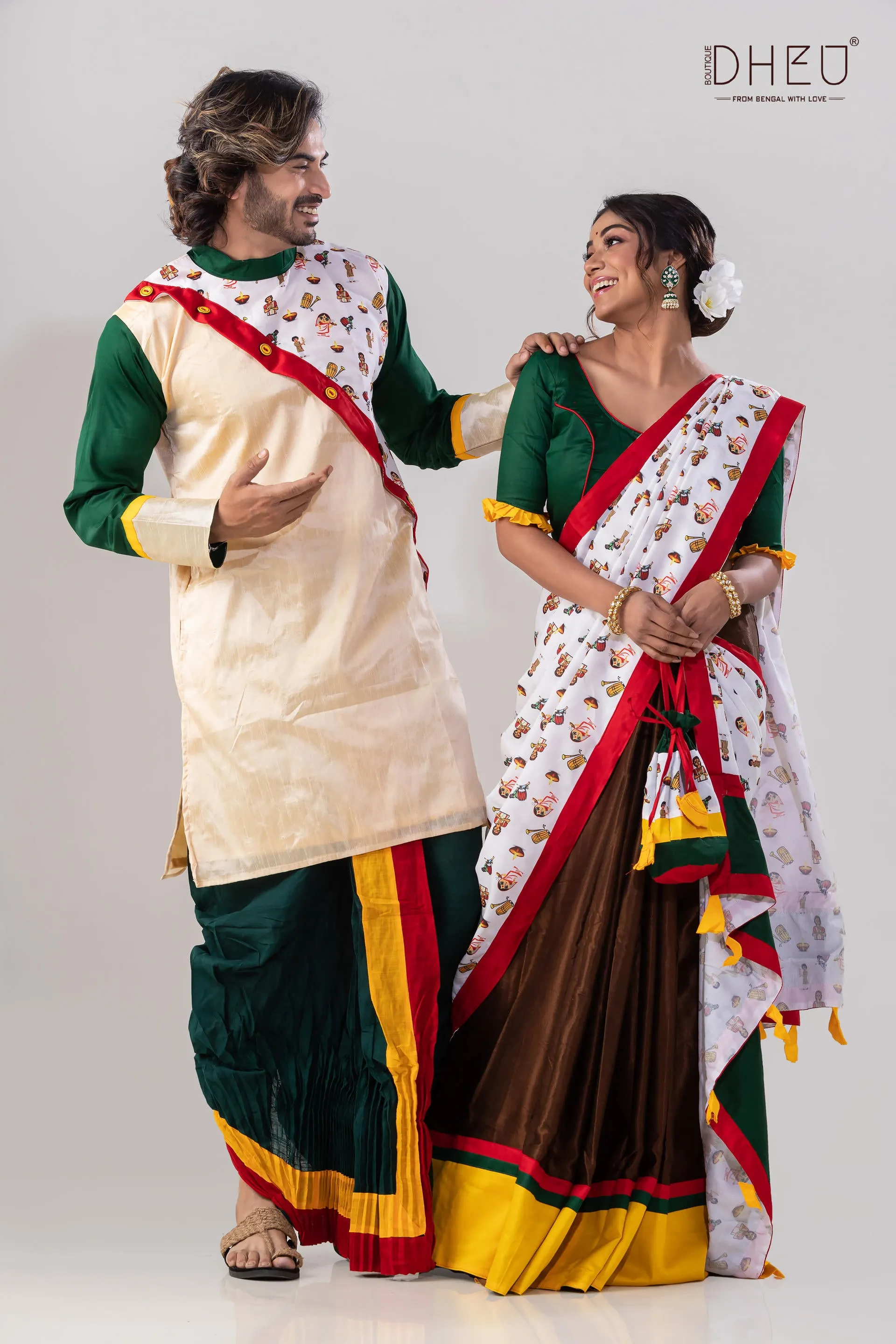 Bolo Dugga Maiki-Mekhela-Kurta Couple Set