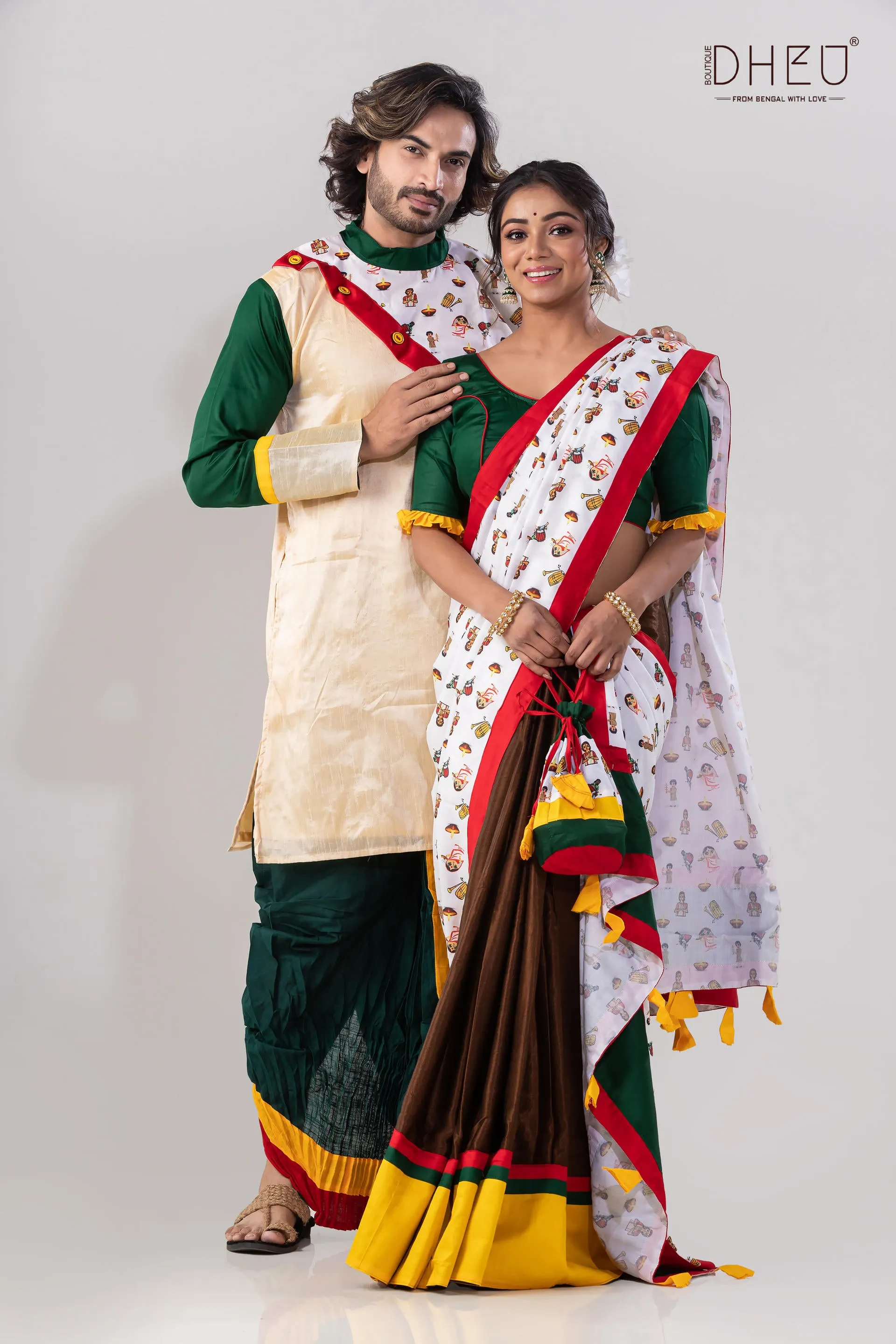 Bolo Dugga Maiki-Mekhela-Kurta Couple Set