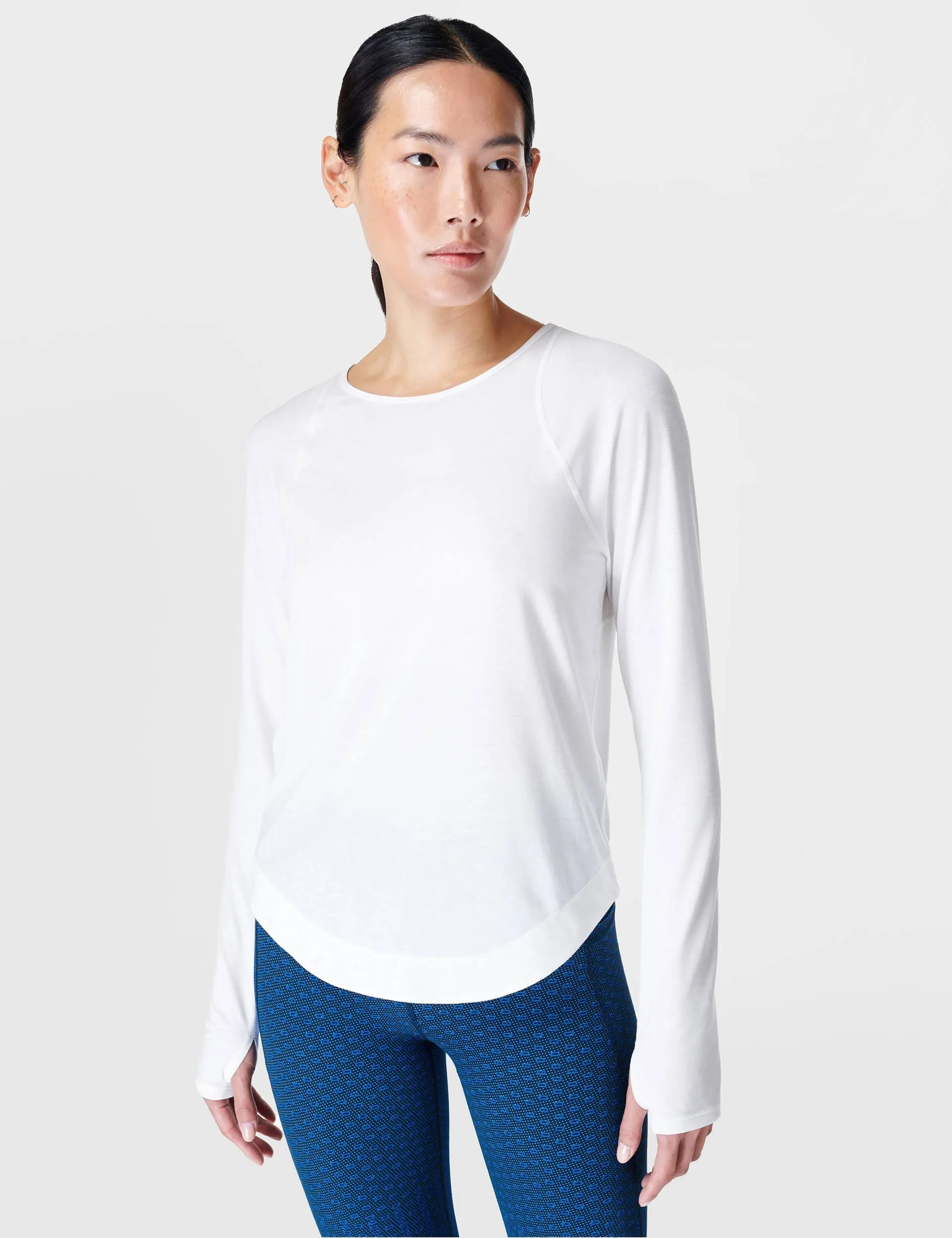 Breathe Easy Running Long Sleeve Top - White